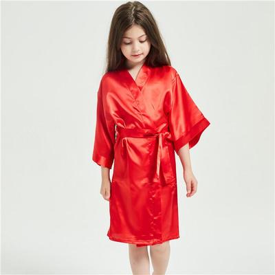 Accappatoio Monocolore in Seta Sintetica per Bambini - Design Semplice e Leggero per Bambini e Bambine