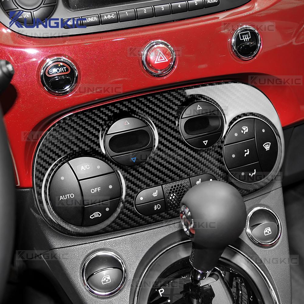 Real Hard Dry Carbon Fiber For Abarth 595 695 595C 695C 2012-2025 2025 2025 2025 Fiat 500 500C 2008-2025 AC Digital Climate
