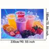 Tapiserie cu Smoothie-uri Colorate cu Fructe, Pânză de Fundal pentru Băuturi Răcoritoare de Vară, Decor perete Bucătărie