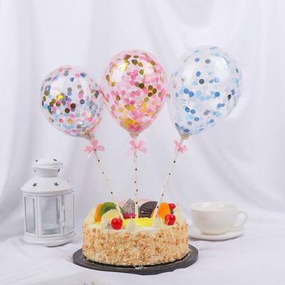 Wedding Party Supplies Birthday Baby Shower Cake Topper Confetti Balloon Transparent Balloon Cake Decoration