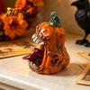 Festival Pumpkin Decor Halloween Evil Figurine, Ornament with Multi Eyes and Decorative Statues Fangs, Demon Resin Statue for Party Decoration