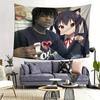 Online Red Stem Picture Rap Animation Tapestry Funny Background Cloth Anime Atmosphere Room Decoration