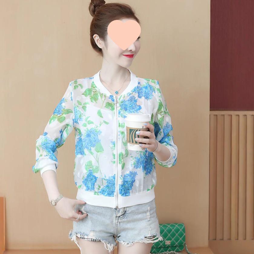 

Women s Slim Fit Chiffon Sun Protection Jacket - Long Sleeve, Plus Size, Summer Baseball Style M