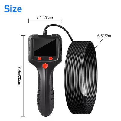2,4'' IPS-skärm Industriell Endoskopkamera HD1080P 2 meter Kabel Rör Avloppsinspektion Boroskop IP68 Vattentät LEDs 2600mAh