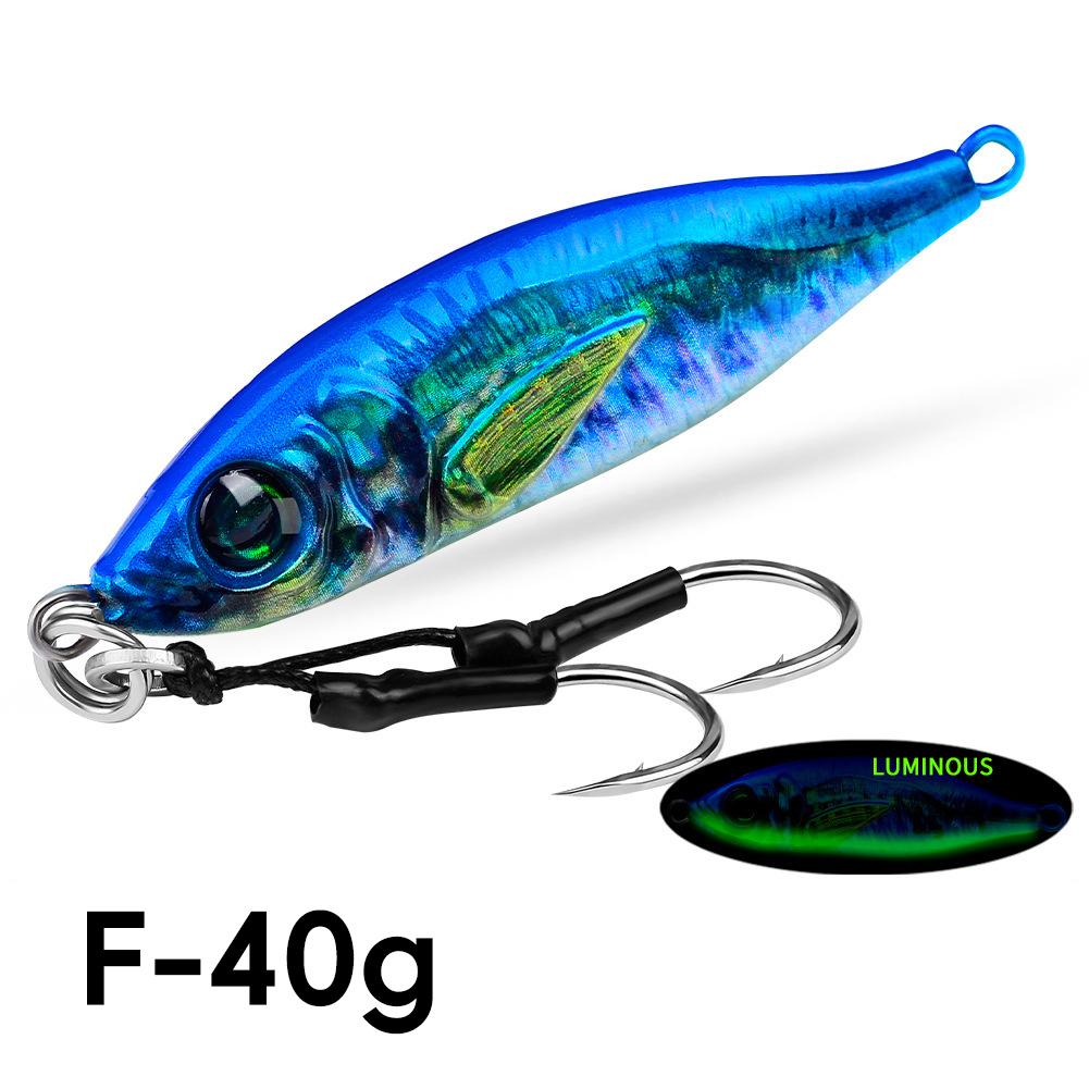 1PC 30/40G 3D Printed Iron Plate Lure Bait Bionic Fish Scale Coating Fluorescent Long-Range Metal Bait For Bass And Mandarin Fish