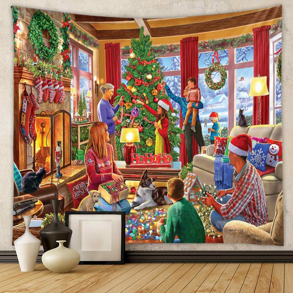 Grenzüberschreitender Außenhandelshintergrund, Stoffstil, hängender Stoff, Raum, hängender Stoff, Weihnachtsteppich