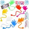 JOYFY 28 Packs Valentines Day Sticky Hands with Card Headers for Party Favor Classroom Exchange Prizes Greeting Cards