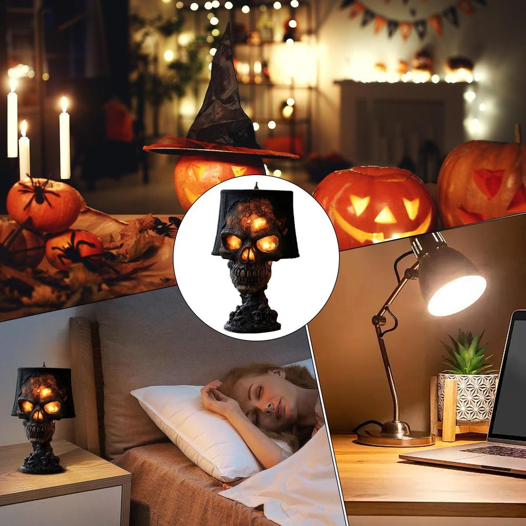 Halloween Gothic Skull Lamp Volcanic Stone Skull Lamp Skeleton Halloween Decorations Skeleton Halloween Gothic Skull Lamp