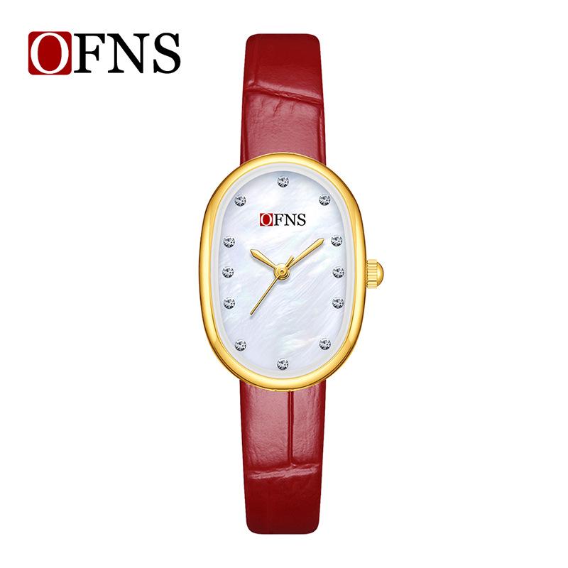 OFNS Luxury Women s Watch: Mother-of-Pearl Dial, Quartz, Diamond Accents, Waterproof, Elegant Office Accessory.