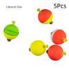 5Pcs Fishing Bobbers Floats Foam Snap On Float Weighted Bobbers Fishing Push Button Snap-On Bobbers Spring Oval Fishing Floats