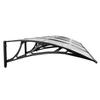 Vidaxl Door Awning, Black-Transparent, 350X75 Cm, Polycarbonate