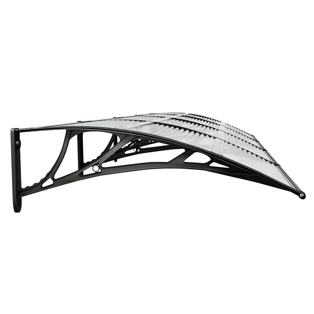 Vidaxl Door Awning, Black-Transparent, 350X75 Cm, Polycarbonate