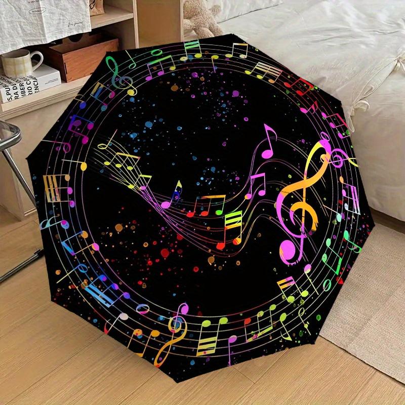 1pc Music Notes Themed High-quality Umbrella,Automatic Opening and Closing Umbrella,Multi-functional Umbrella G0811036
