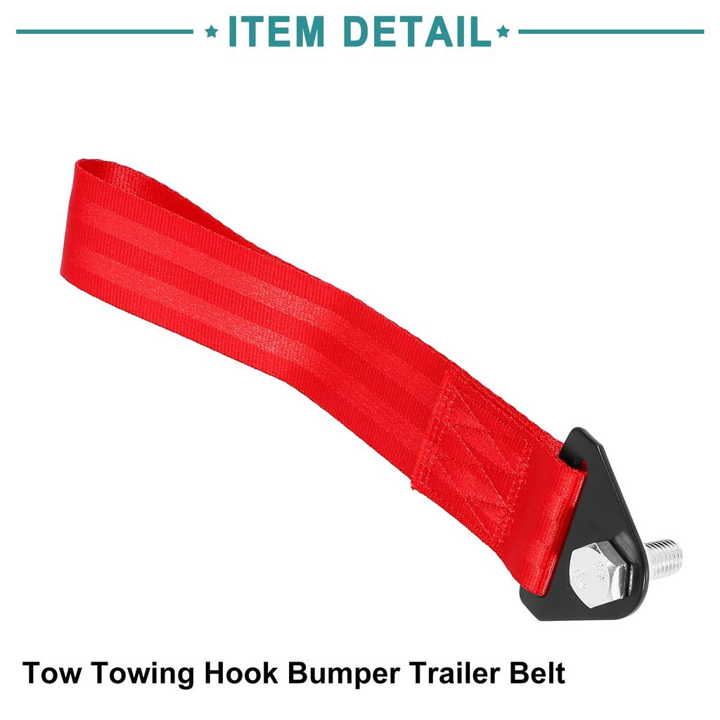 ACROPIX 2 Pcs Universal Red Tow Hook Bumper Trailer Belt