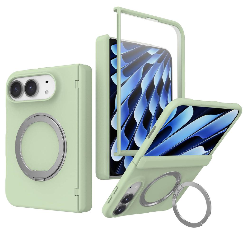 For IPhone Duo Case with Metal Kickstand Magnetic Case Built-in Screen Protector and Hinge Protection Full-Body Slim Phone Case