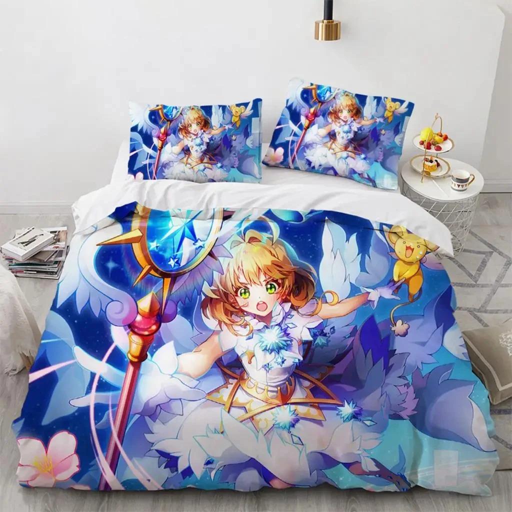 Anime Cardcaptor Sakura Bedding Set For Bedroom Soft Modern Bedspreads Comefortable Kids Duvet Cover Quilt Cover And Pillowcase
