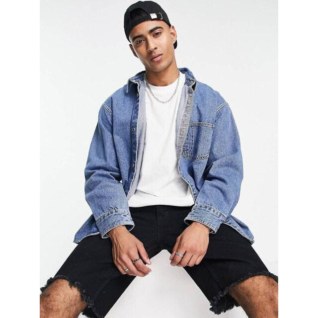 

Синяя джинсовая рубашка оверсайз Levi s Silvertab с карманом