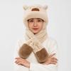 Thickened Winter Integrated Cap Scarf Soft Plush Plush Hat Scarf Set  Winter Season