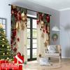 2D flat printing 2pcs Merry Christmas Party Curtains Stars and pine branches Fabric Without Electricity Family Party for Holiday