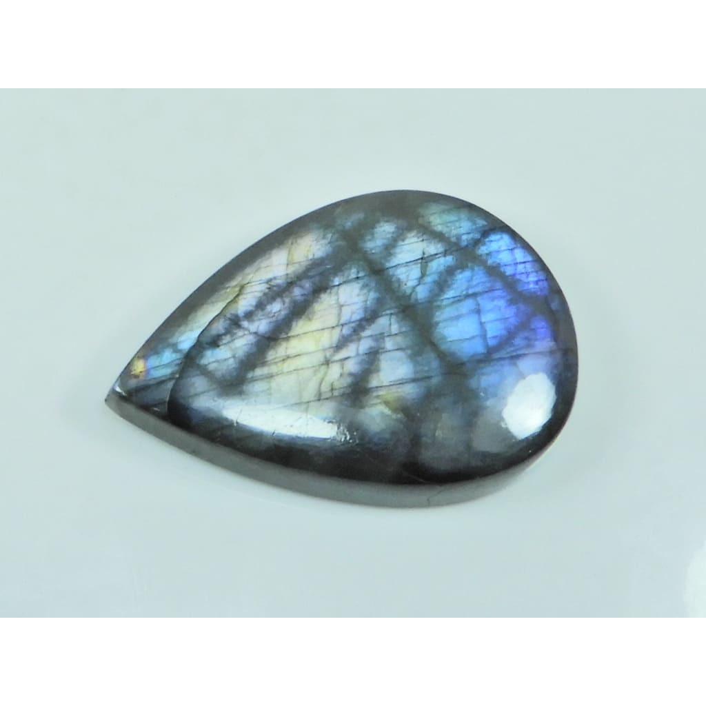 23X36X06MM Natural Purple Spectrolite Labradorite Pear Cabochon Gemstone G-70