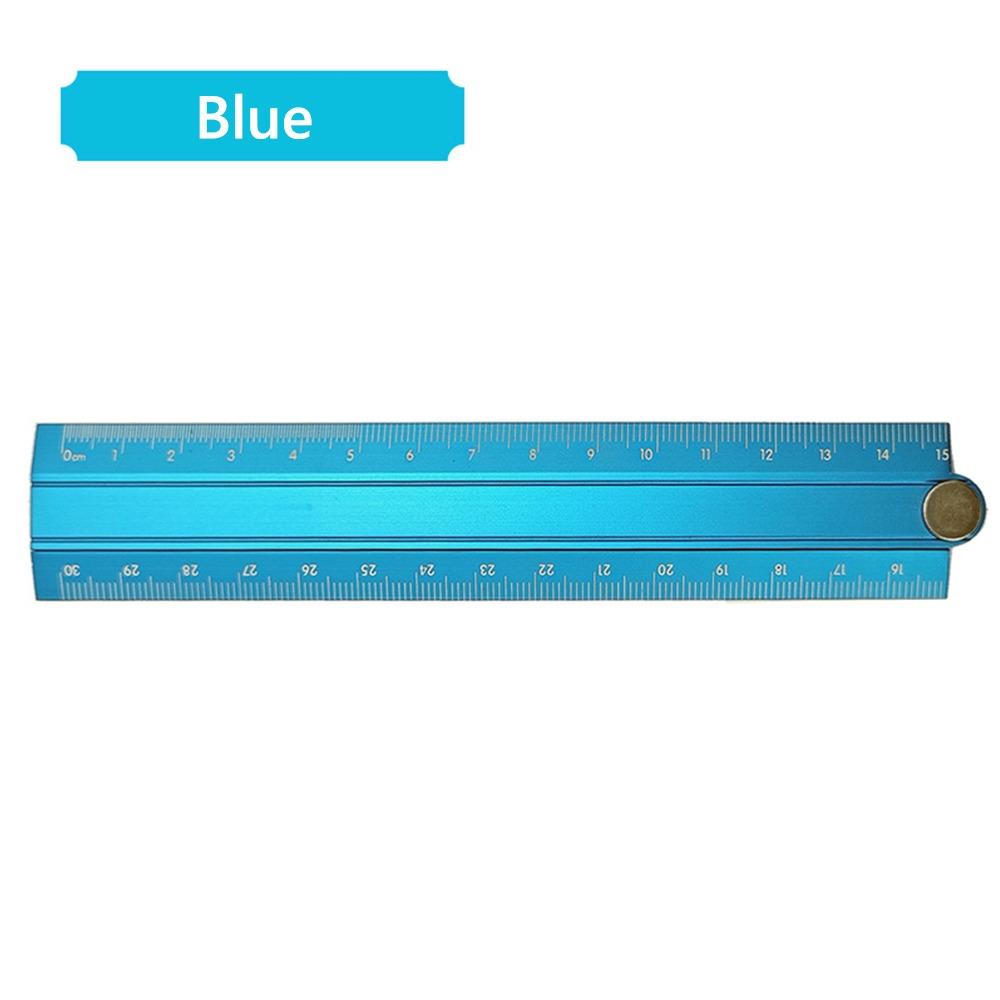 Simplified 30cm Folding Ruler Aluminum Alloy Drawing Measuirng Tool Straight Ruler Multifunctional Stationery Ruler Students