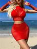 4 Pcs Fishnet Lingerie Set With Cuff Elastic Sexy Women Underwear Mesh Body Stocking Erotic Costume