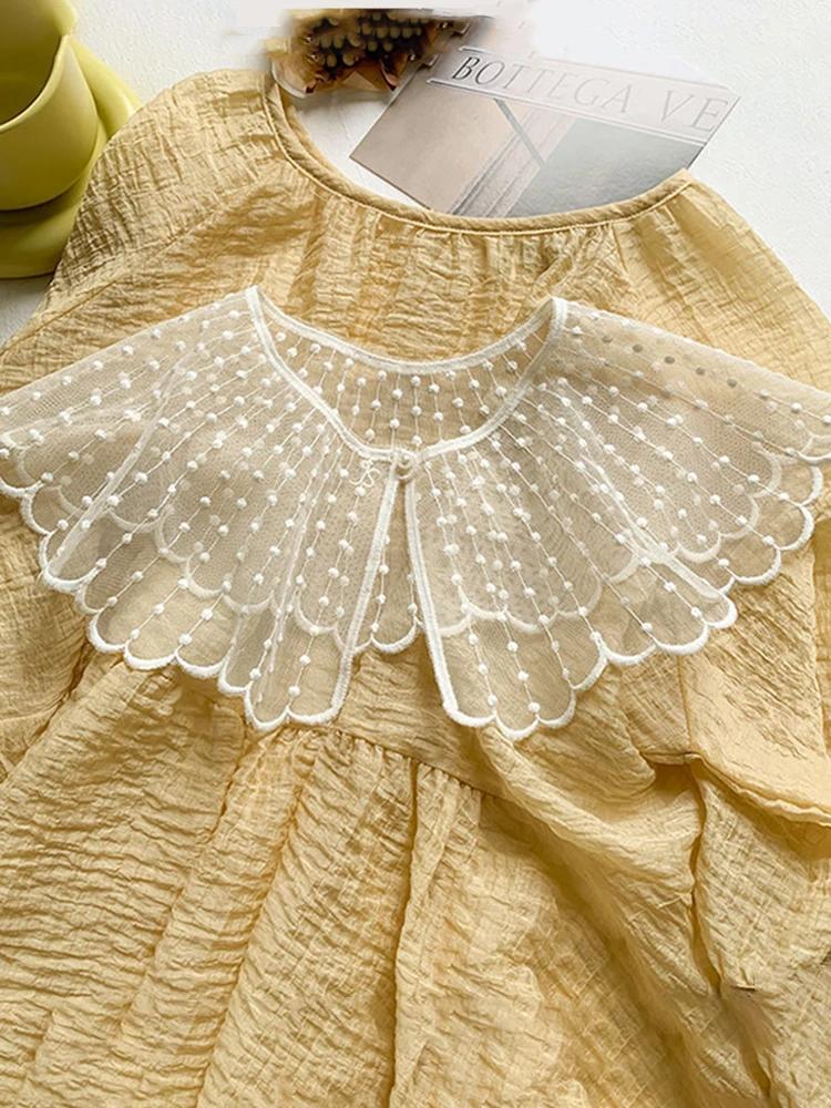Fashion Pearl Lace Fake Collar Solid Breathable Detachable False Collars For Women Girls Cute Thin Dickey Collar Mini Scarf