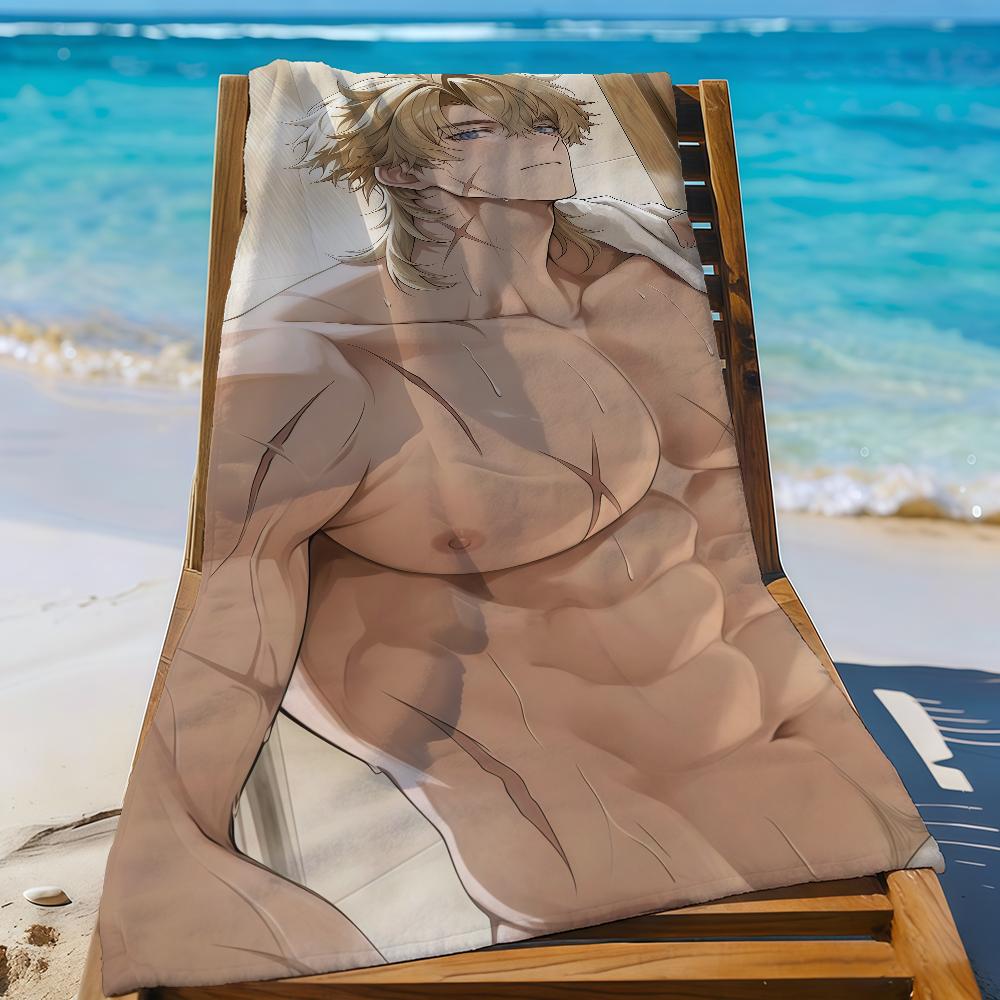 Game Genshin Impact Varka Towel Sports Quick Dry Travel Camping Gear Sandproof Soft Light Large Beach Towel