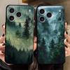 Black Soft Phone Cover Case for iPhone 13 12 11 17 Pro Max 17Air 7 8 XR 15 16 14 Plus XS Max Mountain View Pattern