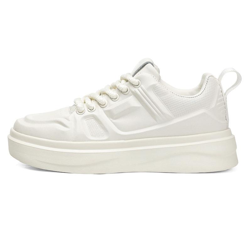 Men's and women's fashion trend white shoes leather board shoes men's bread shoes versatile casual shoes men's height-increasing casual shoes