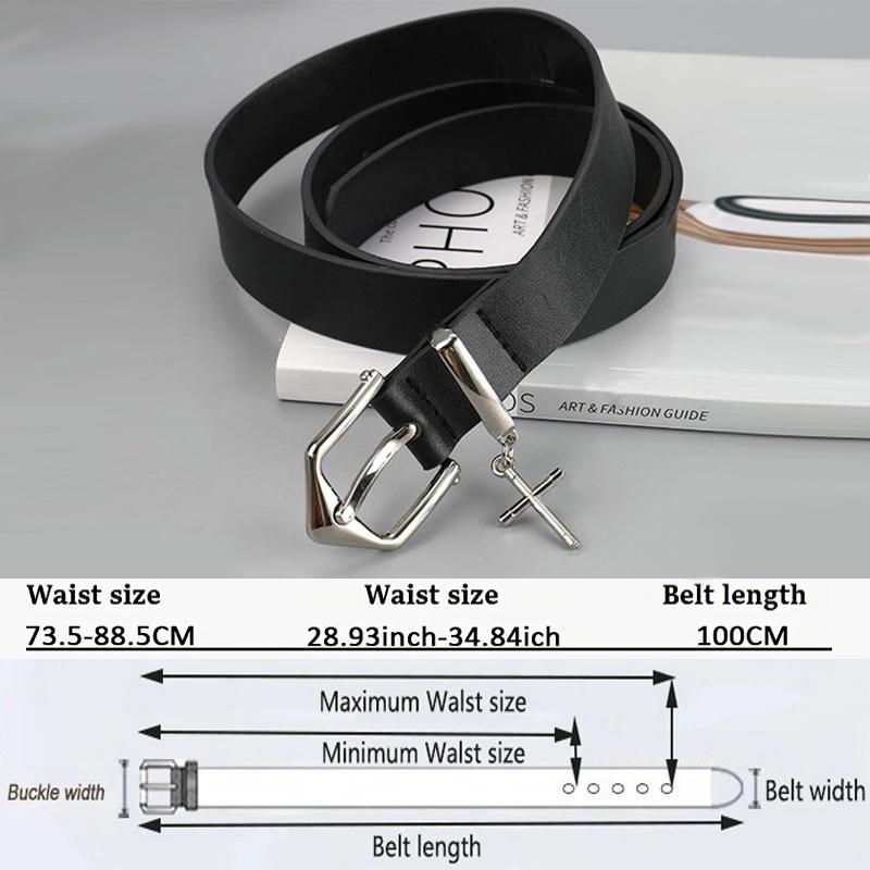 

y2k Женский ремень для брюк для леди Женский повседневный черный ремень Retro Metal женский тонкий женский готический панк ремень 100cm