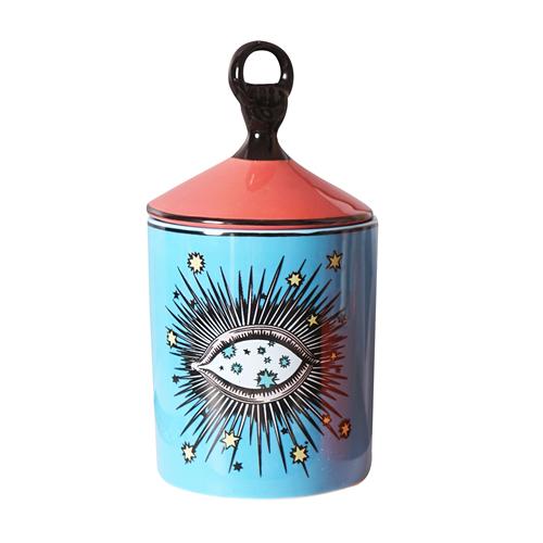 Europäische Keramik Bonbonglas Kerzenhalter Kreatives Auge Schmuck Duftende Wattestäbchenbox Heim Desktop Dekor Stifthalter Kerzenglas