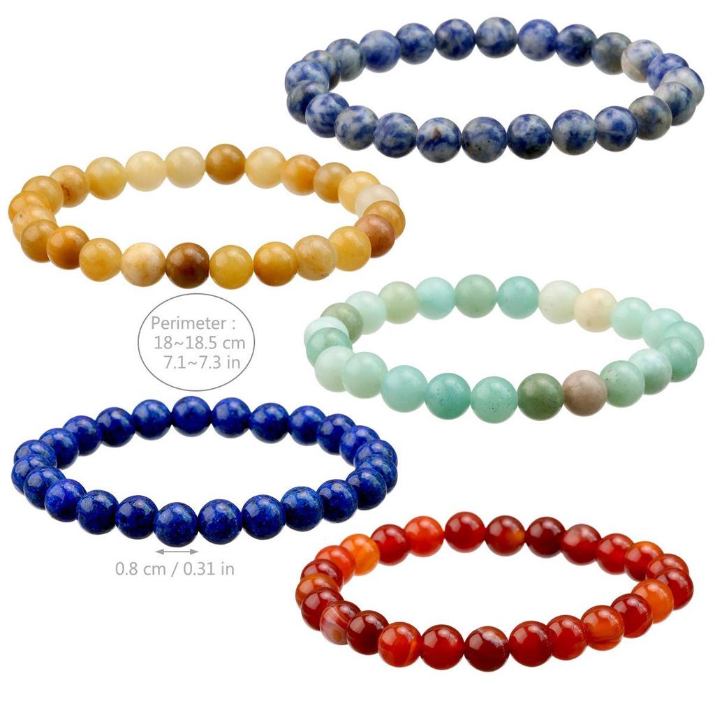 Natural Stone Agate Beaded Elastic Bracelet for Women – Handmade, Versatile Jewelry