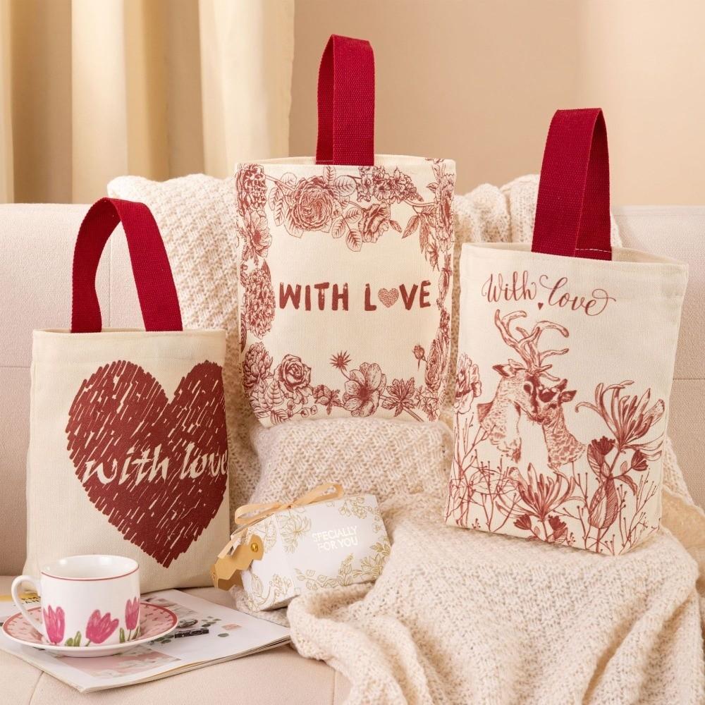 Wooden Ring Brocade Red Envelope Handheld New Year Money Bag Cloth Money Pocket  Lady Girls Women