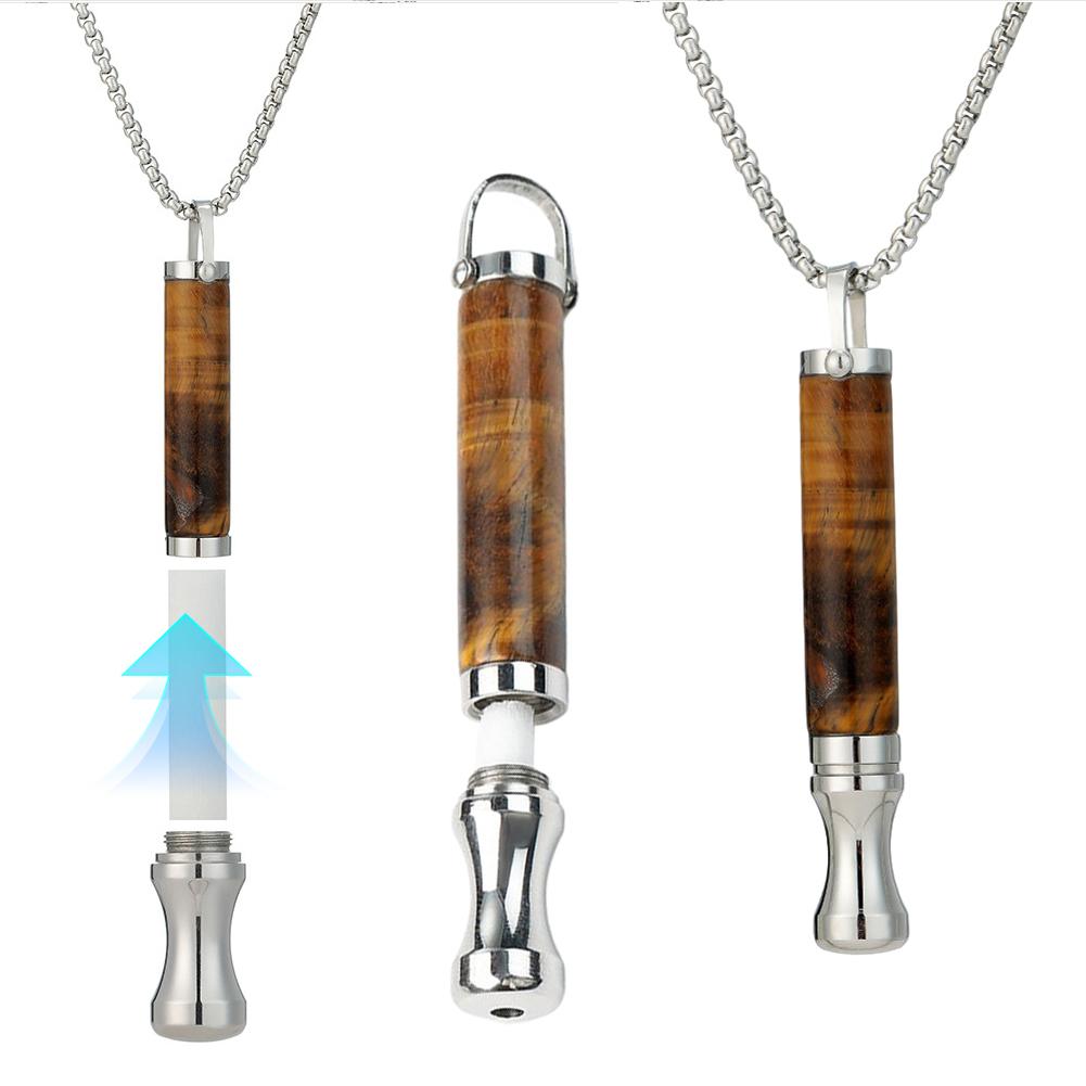 Anti Smoking Necklace Breathwork Meditation Mindfulness Breathing Anti-Smoking Assistance Necklace Whistle Anxiety Relief Jewelr