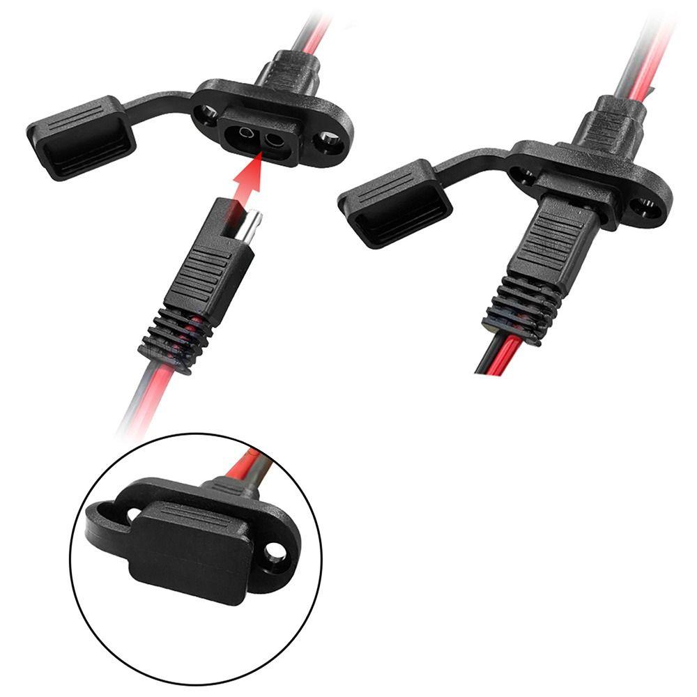 12AWG SAE Power Socket SAE Flush-Mountable Connector SAE Power Cord Socket Solar Panel Mount