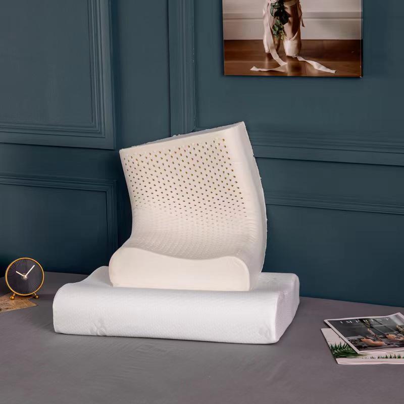 Graphene Wave Neck Support Pillow - Natural Latex Pillow Core, Adult Gift from Thailand