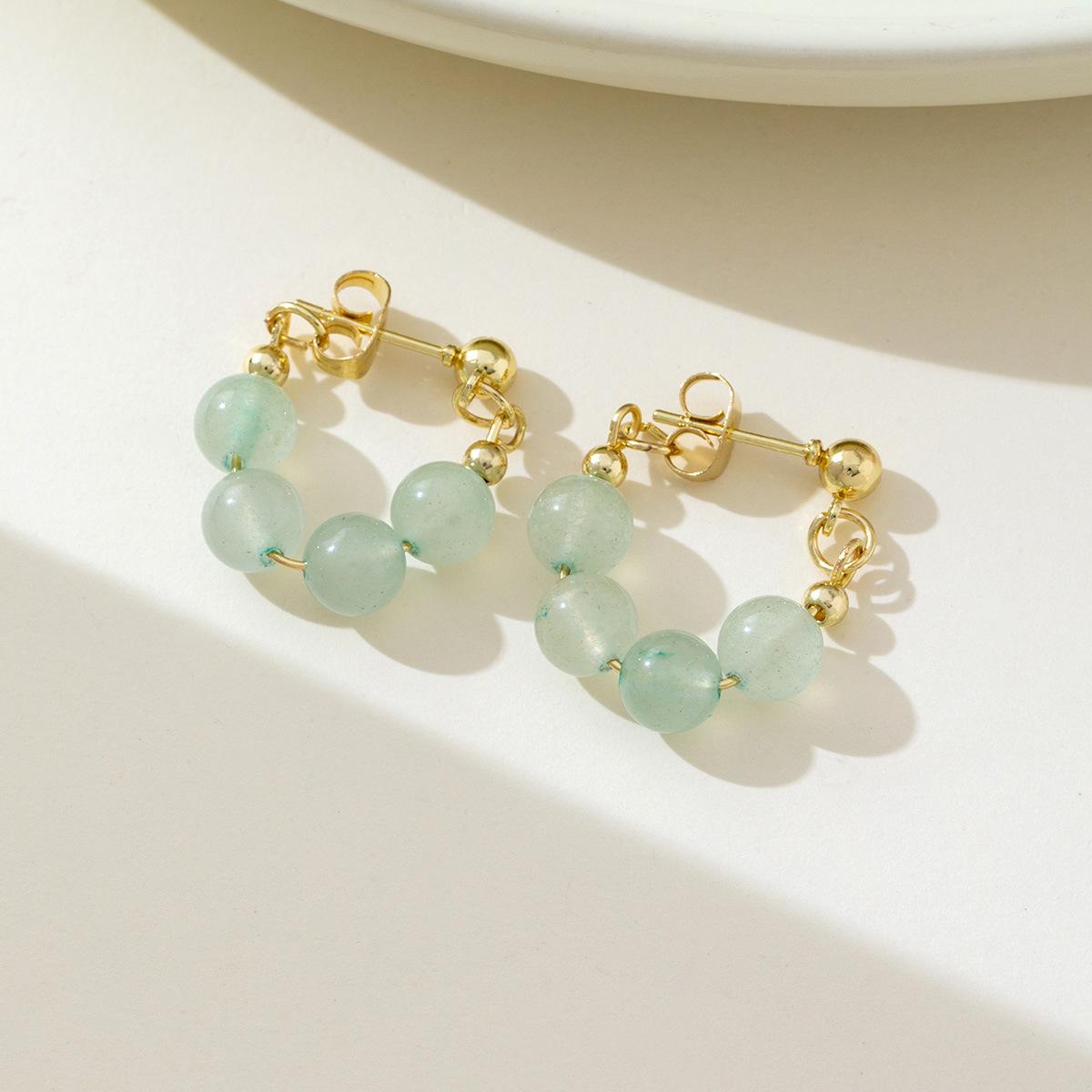 

Boho Elegant Geometric Round Beads Drop Earrings for Women Luxury Fashion Geometric Dangle Ear Rings Summer Beach Party Jewelry