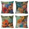 Colorful Floral Oil Painting Linen Pillowcase Jit Living Room Bedroom Sofa Decorative Pillowcase