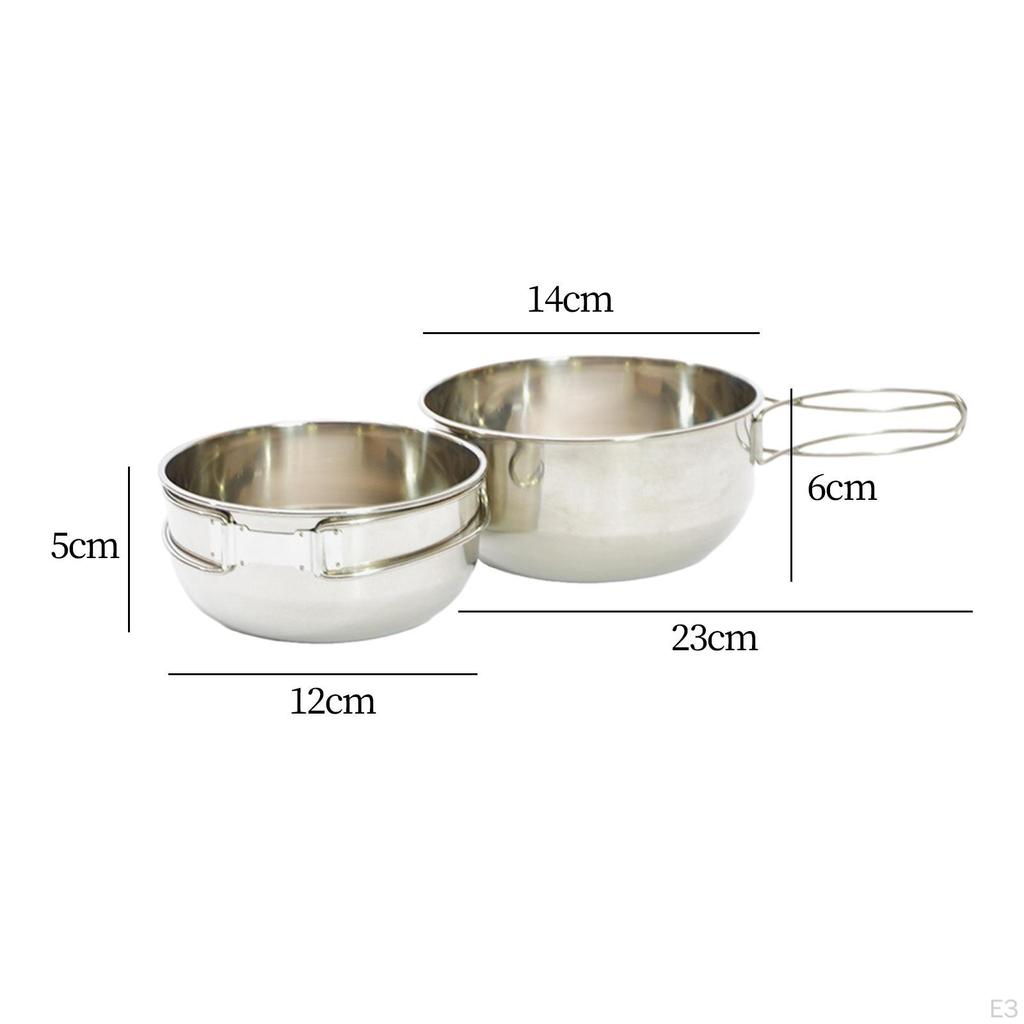 Bol de Camping Extérieur Vaisselle Léger Cuisine Multifonctionnel avec Poignée Pliable