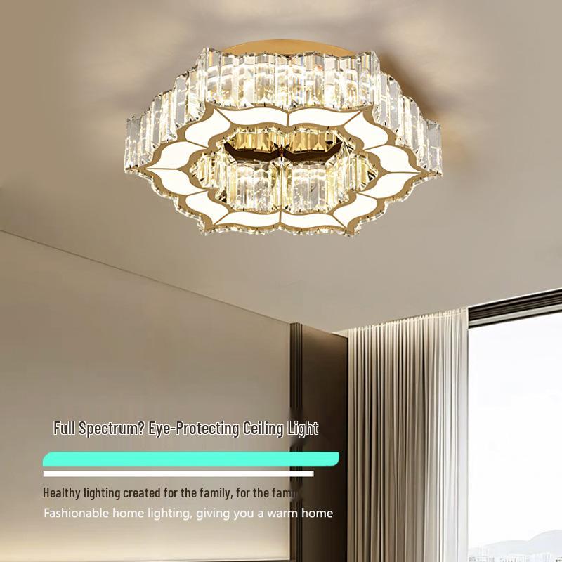 Luxury LED Crystal Ceiling Lamp for Living Room, Bedroom, and Corridor