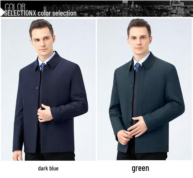 Herren Baumwoll-Reversjacke - Business Casual, Warm, Perfekt für Väter mittleren und höheren Alters