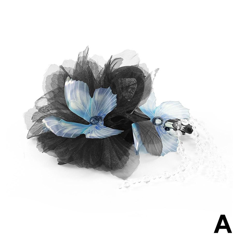 

Китайские заколки для волос с кисточками, свадебные украшения для волос невесты, цветочные заколки Hanfu Vintag B6B3 Blue-One size