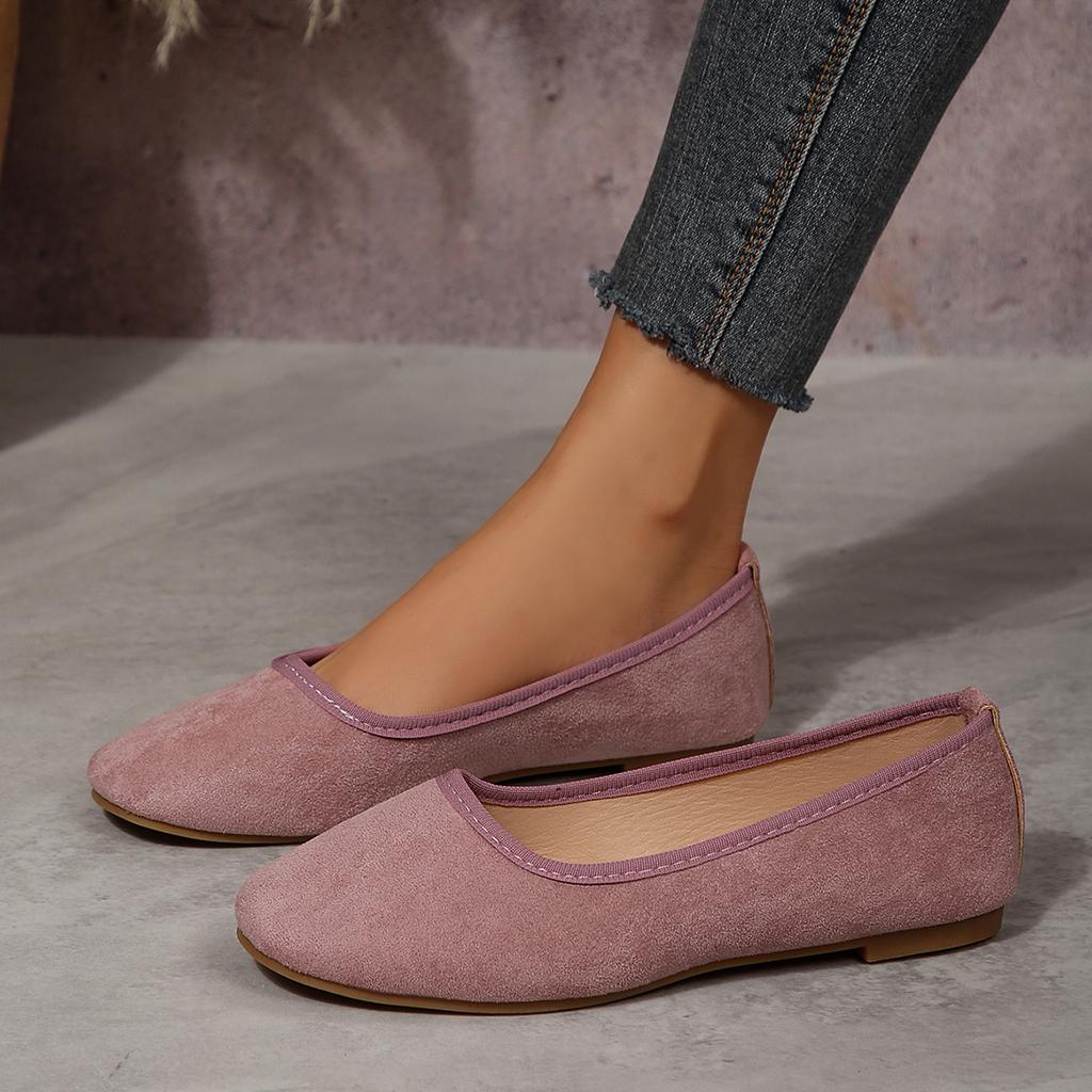 Scarpe Basse da Donna Casual Punta Tonda Carine Scarpe Basse Scamosciate Mocassini Ballerine Scarpe Basse da Chiesa Donna Scamosciato Eleganti Suola Morbida Scarpe da Mamma