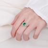 Classic Emerald Ring For Women Real S925 Silver Diamond Crystal Flower Loyal Finger Wedding Party Gift Female Jewelry
