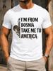 M From Bosnia Take Me To America Gothic Text Gold Floral Ornat Heritage Quote Elegant Pride Unisex Unisex All Tshirt