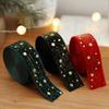 High-Quality Wired Velvet Ribbon 2.5CM Width Christmas Packaging Ribbon  Bow Making