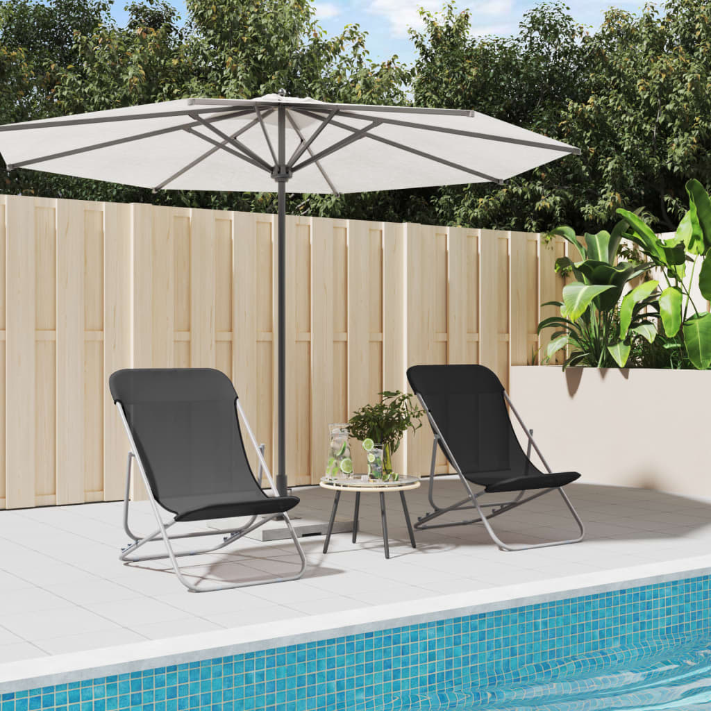 Beach Chairs 2 pcs Textilene & Powder Coated Steel