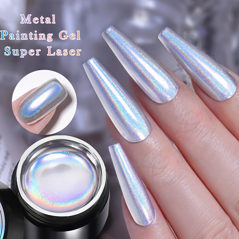 Super Laser Metallic Painting Gel Nail Polish Chrome Holographics Mirror Metal Effect Drawing Flower Nail Gel 5ml
