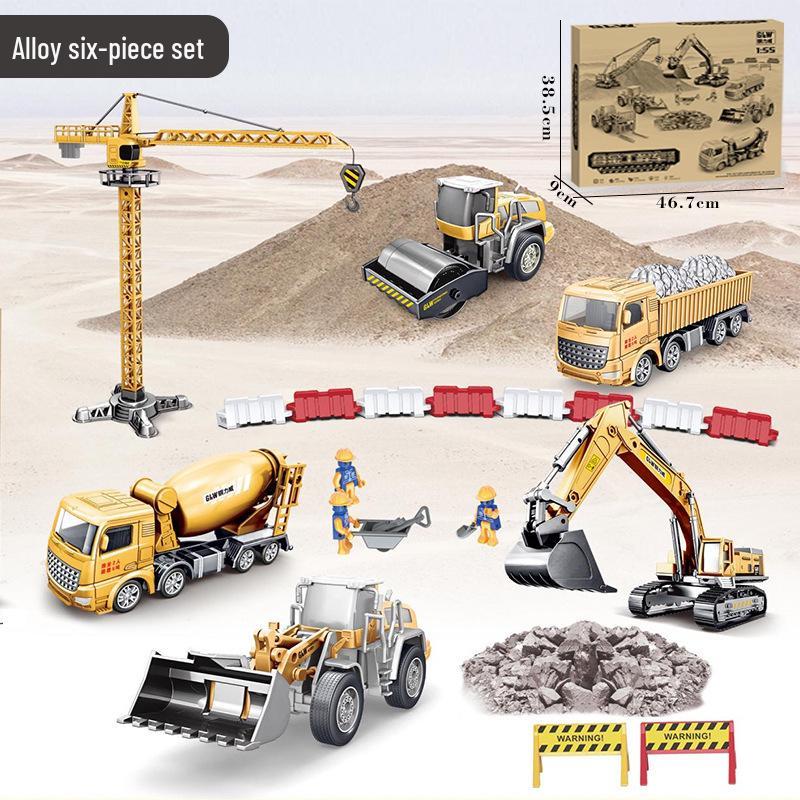 Free Shipping Children's Alloy Excavator & Crane Toy Set